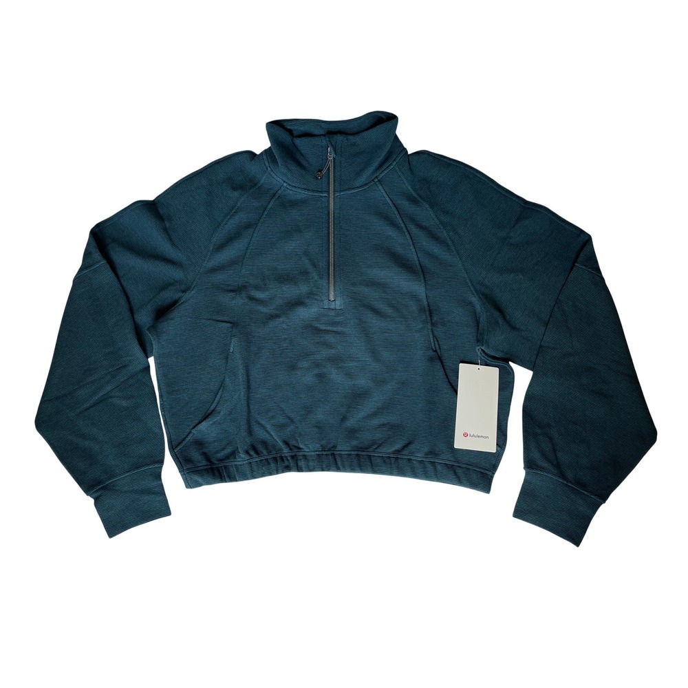 NWT Lululemon Scuba Cropped Funnel-Neck Half Zip Waffle - Picture 2 of 16